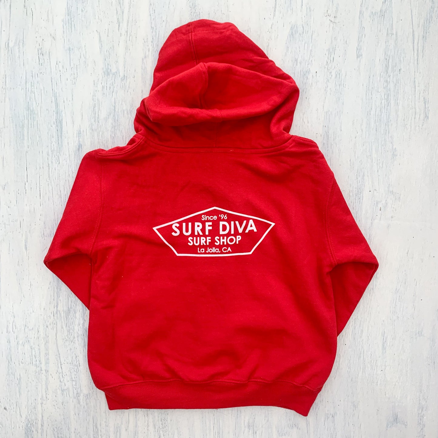 KIDS ZIP HOODIE with SURF DIVA SURF SHOP - red