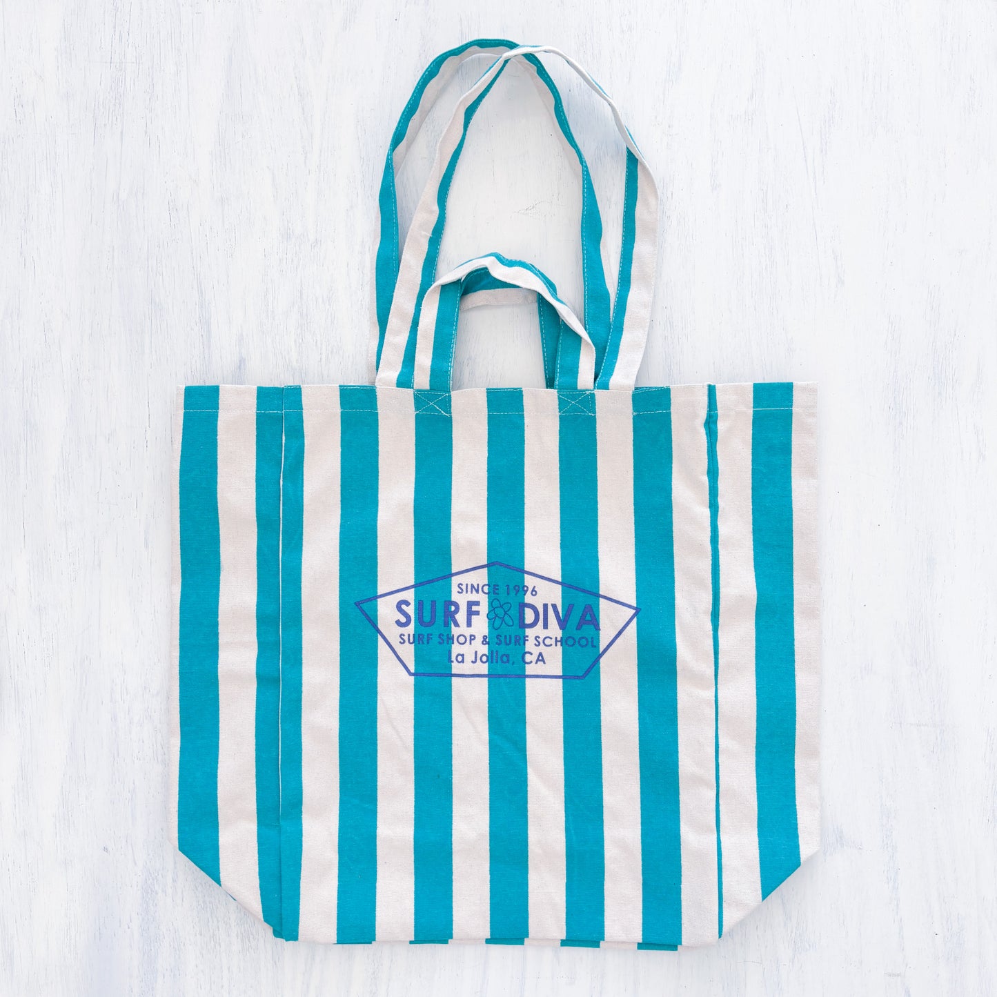 Surf Diva Large Striped Canvas Beach Tote