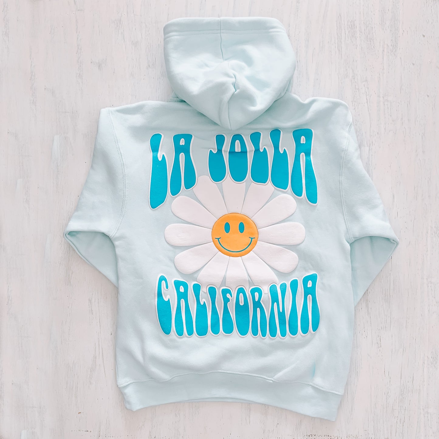 Surf Diva Daisy Smiley WOMEN'S HOODIE - pool day blue