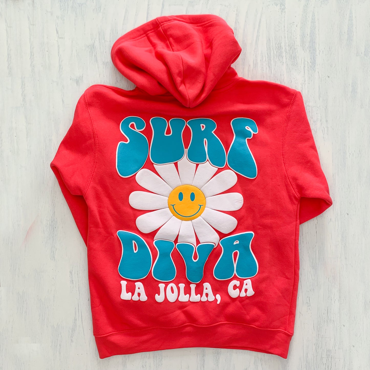 Surf Diva Daisy Smiley WOMEN'S HOODIE - watermelon