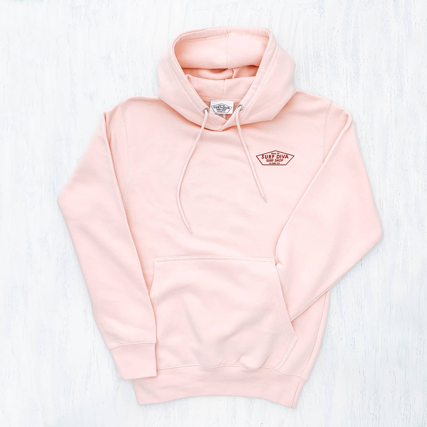 HOODIE SWEATSHIRT with SURF DIVA SURF SHOP (pink)
