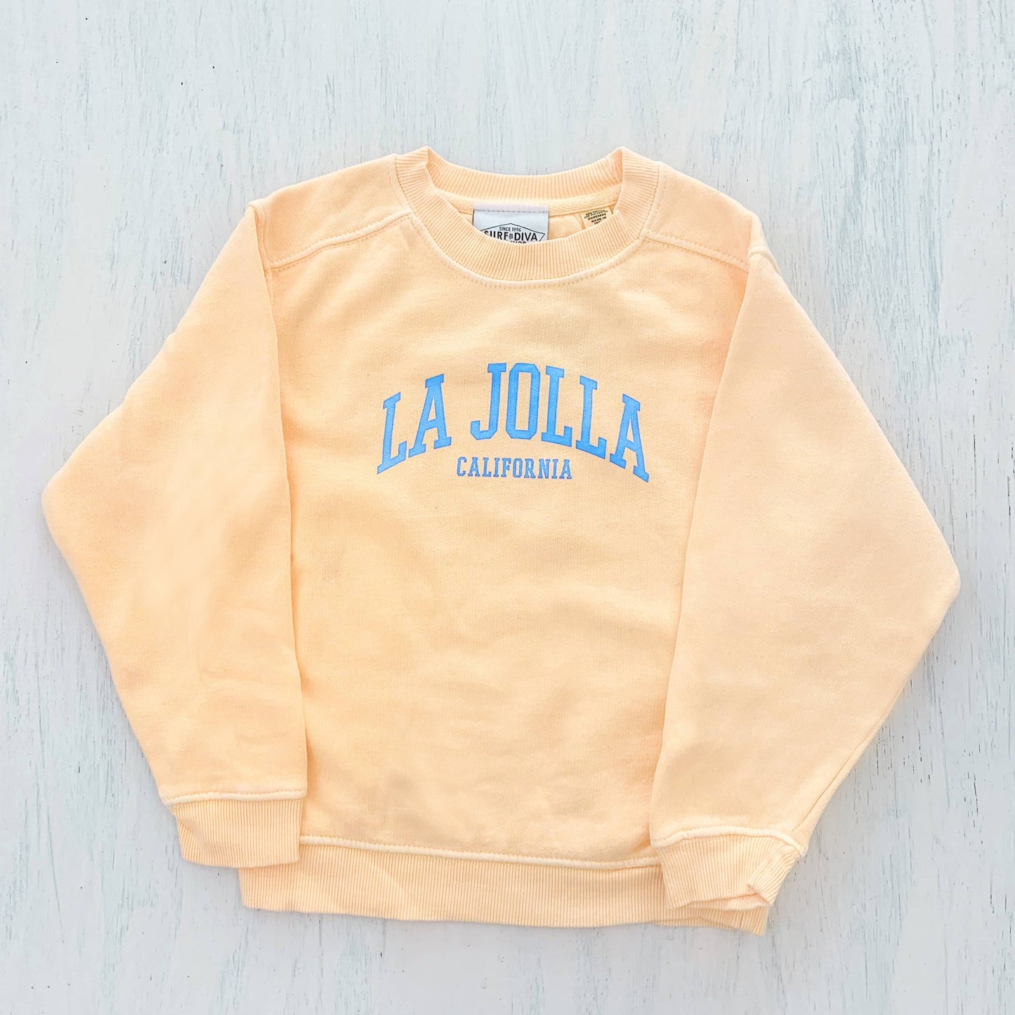 YOUTH CREWNECK SWEATSHIRT with LA JOLLA CALIFORNIA (yellow)