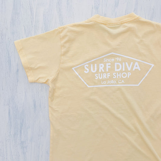 T-SHIRT with SURF DIVA SURF SHOP (banana yellow)