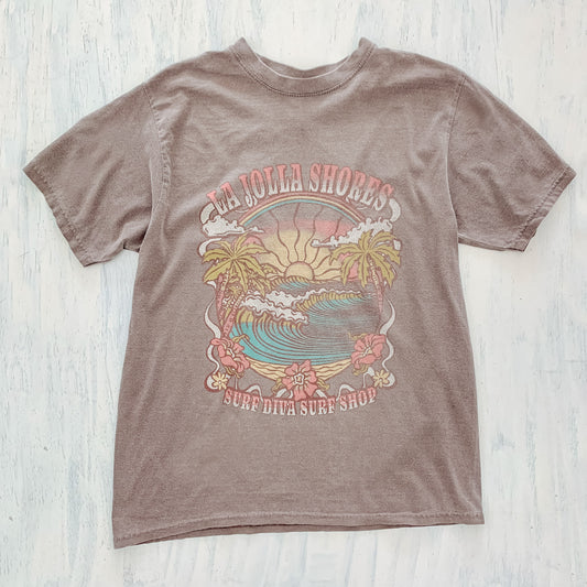 Surf Diva Wave Palm Sun - T-SHIRT brown