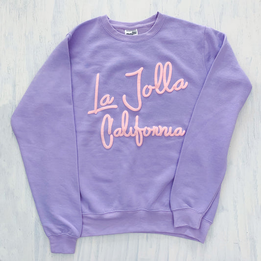La Jolla Surf Town Staple CREWNECK- purple ice