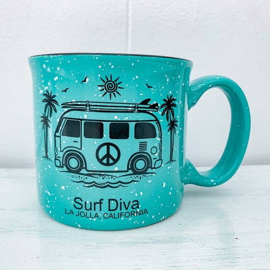 Surf Bus  - MUG pink or teal