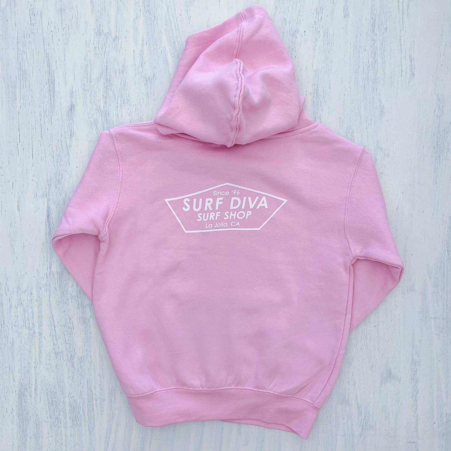 KIDS ZIP HOODIE with SURF DIVA SURF SHOP - pink