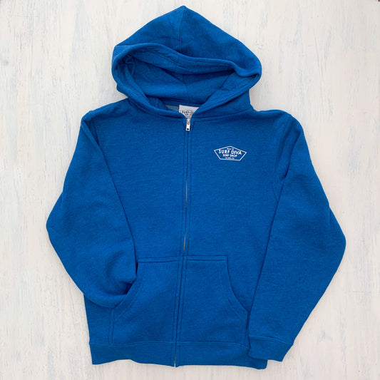 KIDS ZIP HOODIE with SURF DIVA SURF SHOP - navy