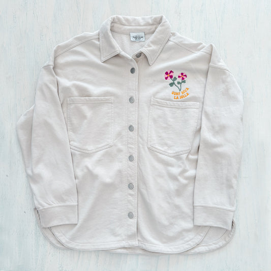 Surf Diva Pink Tide OVERSHIRT - Cream