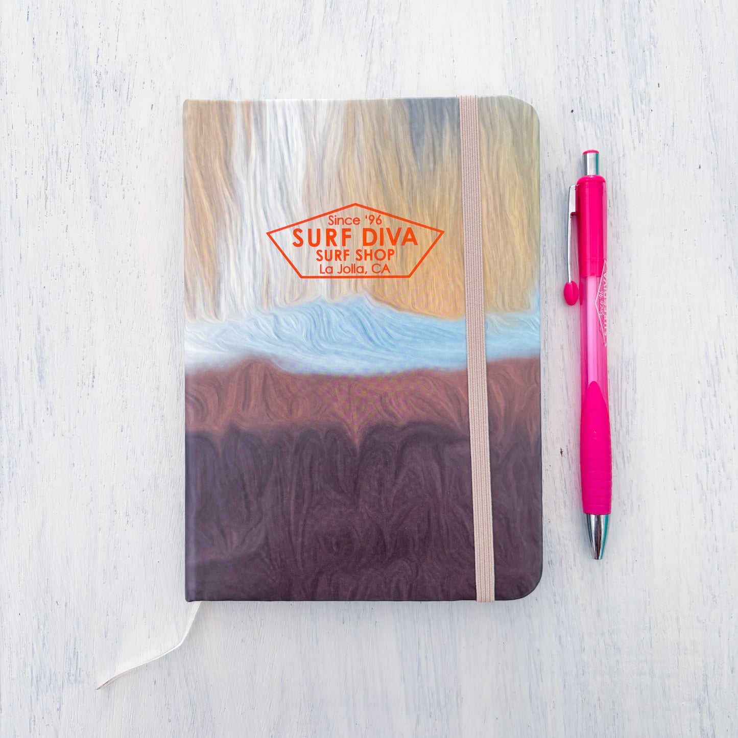 Surf Diva Hardcover Lined  7 x 5 Journal + Pen