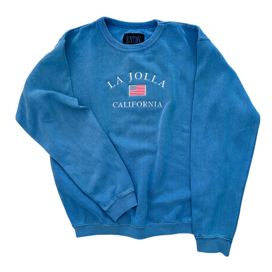 CREWNECK SWEATSHIRT La Jolla Heritage - denim blue