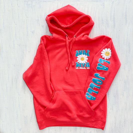 Surf Diva Daisy Smiley WOMEN'S HOODIE - watermelon