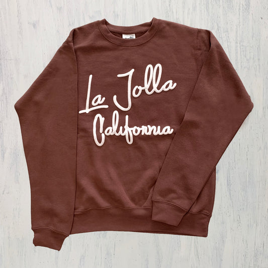 La Jolla Surf Town Staple CREWNECK- cappuccino