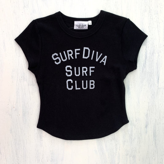 Surf Diva Teeny-Tiny Surf Club - TEEN T-SHIRT - black