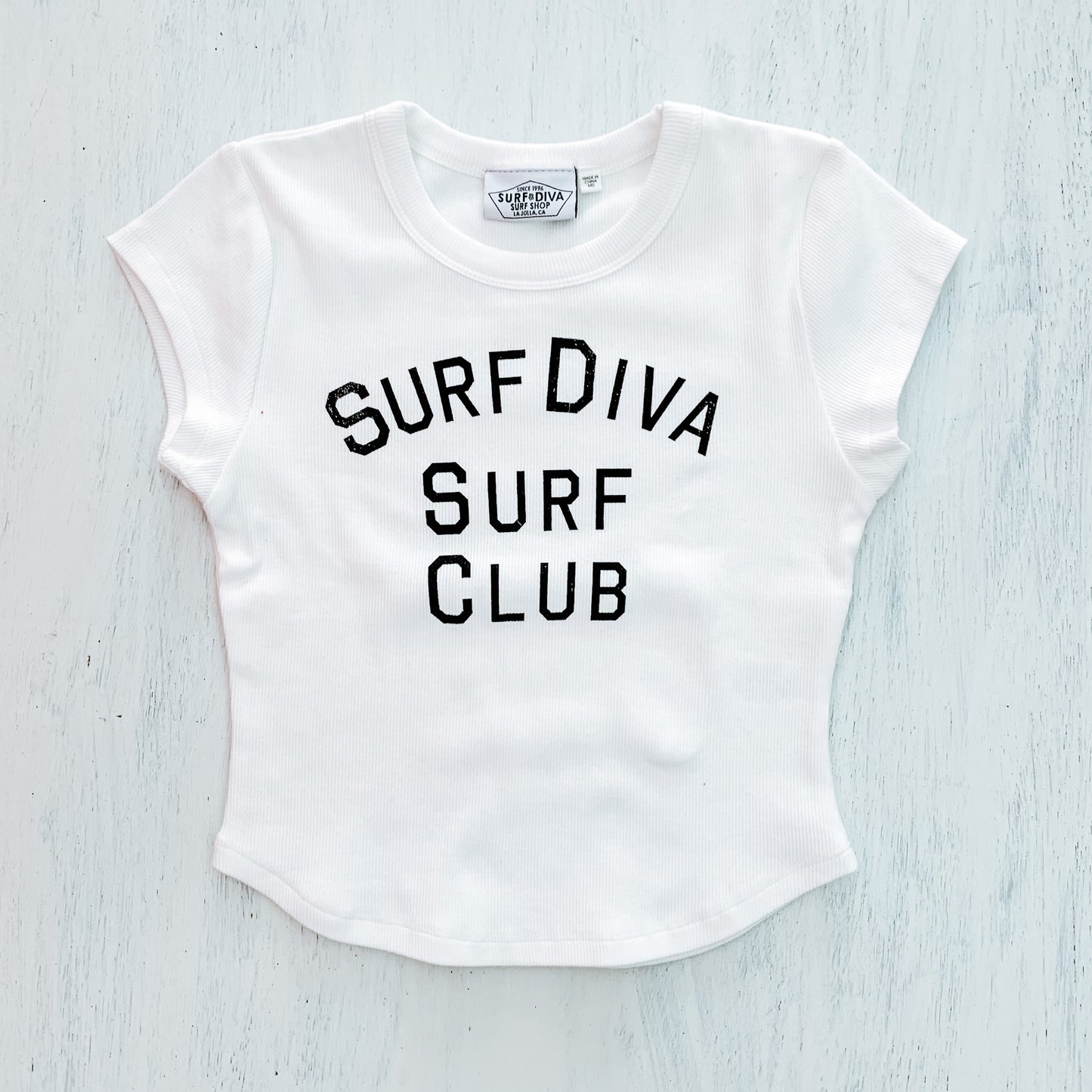 Surf Diva Teeny Tiny Surf Club - TEEN T-SHIRT - white