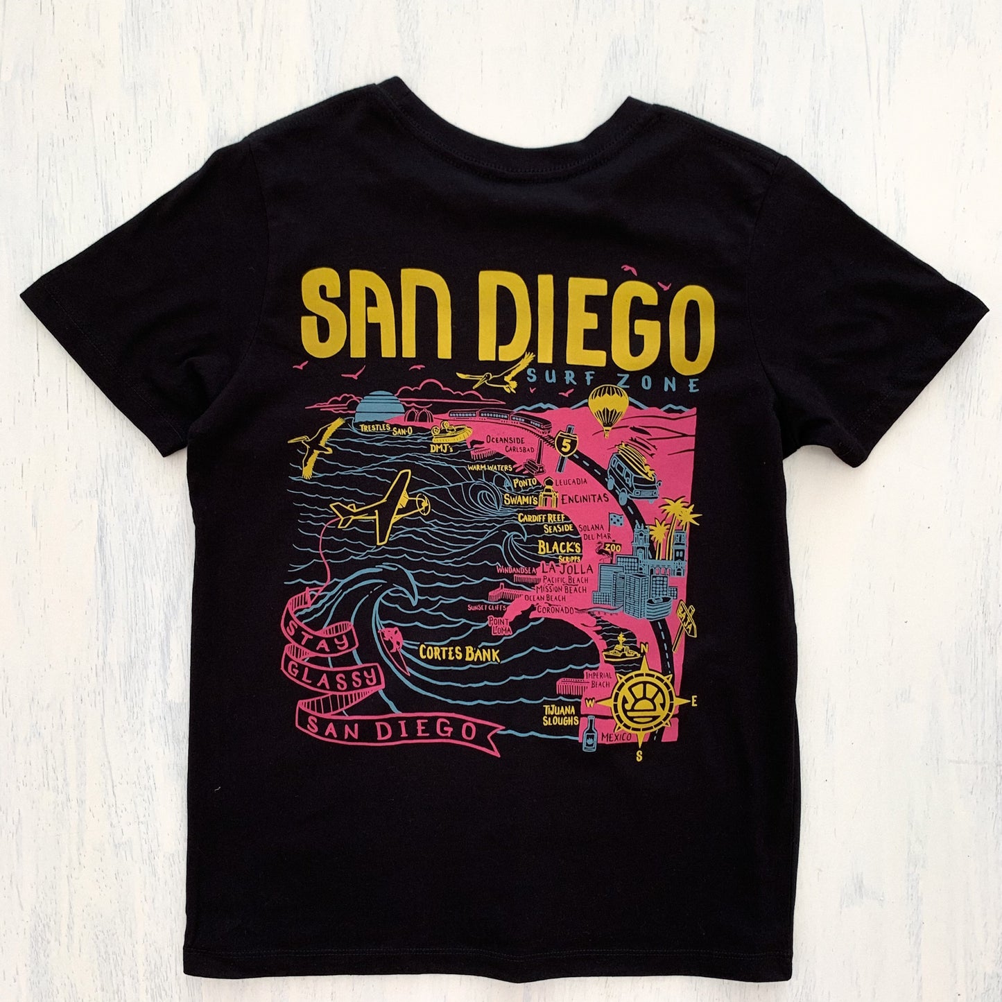 Surf Diva San Diego Surf Map - T-SHIRT black