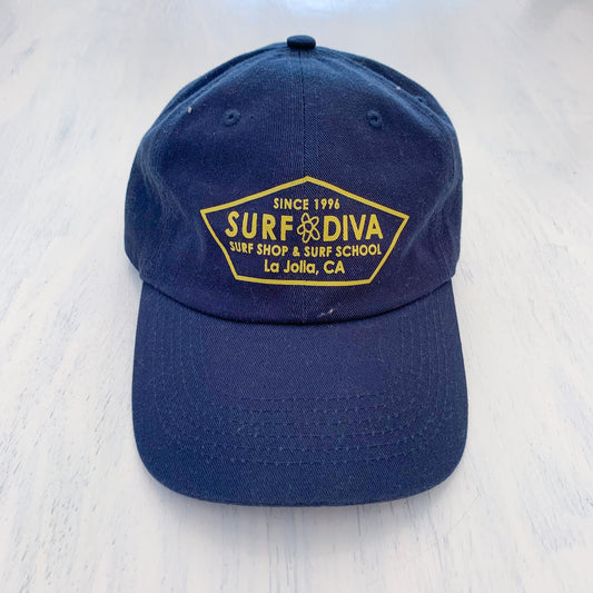 SURF DIVA Classic Blue Cap with Yellow Print