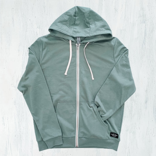 Surf Diva Surf Shop Mini Logo - ZIP HOODIE - olive