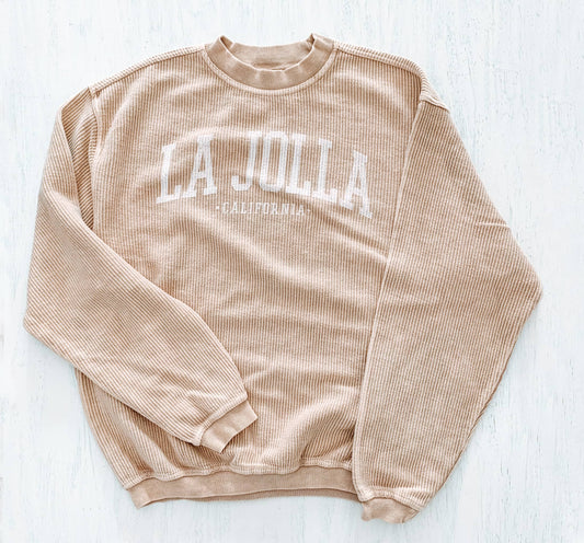 La Jolla, California - CORDED COTTON SWEATER BEIGE