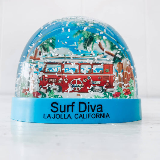 Surf Diva - SNOWGLOBE WOODY BLUE (red or blue base)