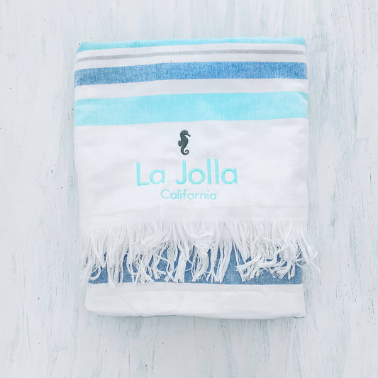 La Jolla - XL-BEACH BLANKET (blue/turquoise)