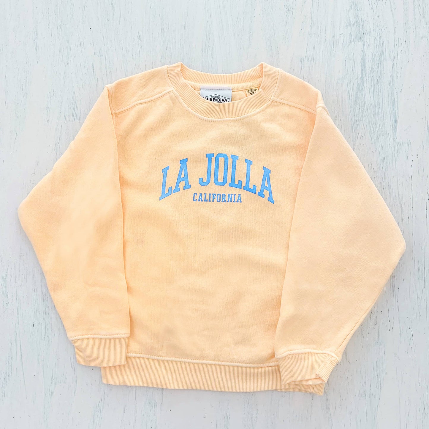 La Jolla California - YOUTH CREWNECK SWEATSHIRT YELLOW