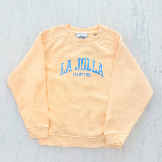La Jolla California - YOUTH CREWNECK SWEATSHIRT YELLOW