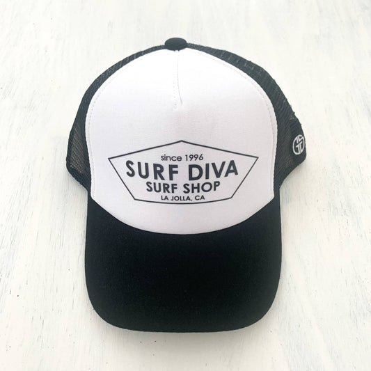 Surf Diva Surf Shop - BABY & KIDS TRUCKER HAT (Black)